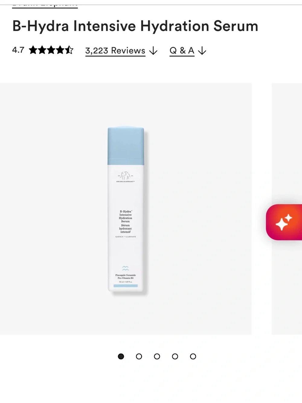 Drunk Elephant B-Hydra Intensive Hydration Serum — Light Blue